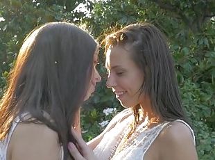 Sexy Young Lesbians Fuck Outdoors